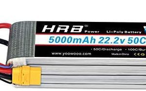 HRB 5000mAh 50C 6S 22.2V RC Lipo Battery XT90 Plug for DJI Align T-REX550 600 Airplane RC Quadcopter Helicopter Car Truck