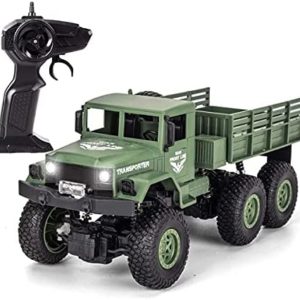XINGRUI 50 Minutes Playing Time RC Military Truck, JJRC Q69 Off-Road Remote Control Car 2.4Ghz 4WD 1:18 Scale Toy Vehicle for Kids Children Boy Gift