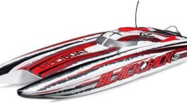 Pro Boat RC Blackjack 42" 8S Brushless Catamaran RTRBattery and Charger Not Included White/Red PRB08043T2