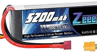 Zeee 5200mAh 50C 11.1V 3S RC Lipo Battery with Deans and XT60 Connector Soft Case Battery Compatible with RC Plane DJI Quadcopter RC Airplane RC Helicopter RC Car Truck Boat