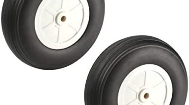 Fielect 4 inch RC Model Airplane Super Light Sponge Tire Tail Wheel Tire and Wheel Sets for RC Car Airplane PU Sponge Tire with Plastic Hub 2 Pcs