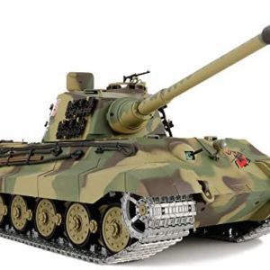 Modified Edition 1/16 2.4ghz Remote Control German King Tiger Henschel Tank Model(360-Degree Rotating Turret)(Steel Gear Gearbox)(3800mah Battery)(Metal Tracks &Sprocket Wheel & Idle Wheel)