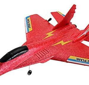 RC Fixed Wing Fighter Anti Collision Outdoor Flying Toys Remote Control Plane RC for Ages 12 Kids , Red