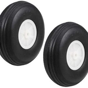 uxcell Tire and Wheel Sets for RC Car Airplane,PU Sponge Tire with Plastic Hub,3" 2pcs