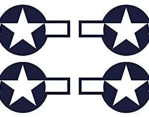 Set of 4 Remote Control (RC3) Blue White Stars and Bar 5 1/2" RC Airplane Sticker Decal