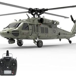 HAPTIME RC UH-60 Black Hawk Helicopter, High Precision Simulation 1:47 Scale of The 6G/3D Stunt 2.4 GHZ Remote Control Plane, Dual-brushless Direct Drive Aircraft Automatic Stabilization System