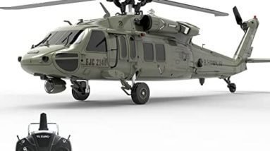 HAPTIME RC UH-60 Black Hawk Helicopter, High Precision Simulation 1:47 Scale of The 6G/3D Stunt 2.4 GHZ Remote Control Plane, Dual-brushless Direct Drive Aircraft Automatic Stabilization System
