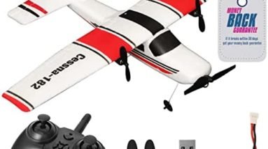 TOPTOYS Cessna 182 Remote Control Airplane - Indoor/Outdoor Flying RemoteControl Planes - EPP Foam RC Glider for Kids/Adults - Ready to Fly RC Plane Remote Control Airplane Toy with Batteries