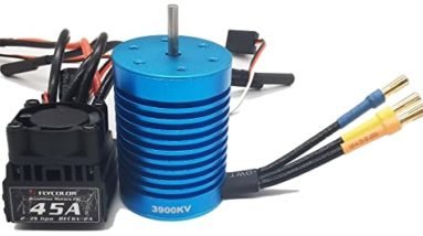 Flycolor 3650 3900KV Waterproof Brushless Motor and 45A ESC Combo Set for 1/10 RC Car Truck
