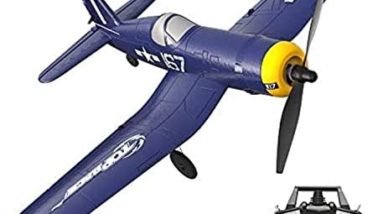 Top Race Old School Remote Control Airplane – F4U Corsair Fighter Plane with Range Over 300 ft. – Battery Powered 4 Channel RC Plane for Acrobatics and Stunt Flying