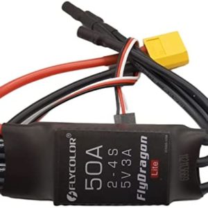 Flycolor 50A ESC 2-4S Electric Speed Controller 5v 3A BEC with XT60 & 3.5mm Bullet Plugs for RC Drone Airplane Brushless Motors