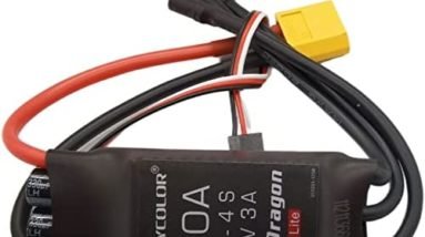 Flycolor 50A ESC 2-4S Electric Speed Controller 5v 3A BEC with XT60 & 3.5mm Bullet Plugs for RC Drone Airplane Brushless Motors