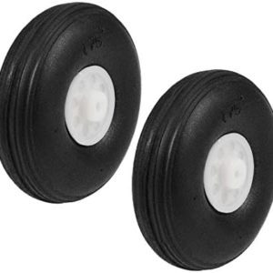 uxcell Tire and Wheel Sets for RC Airplane,PU Sponge Tire with Plastic Hub,1.75" 2pcs
