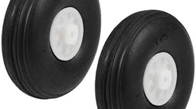 uxcell Tire and Wheel Sets for RC Airplane,PU Sponge Tire with Plastic Hub,1.75" 2pcs