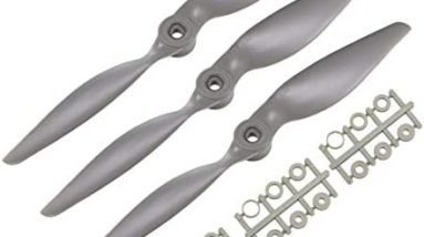 uxcell RC Propellers CCW 9x6 Inch 2-Vane for Airplane Nylon Gray 3Pcs with Adapter Rings