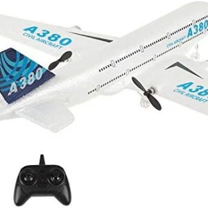 QT RC Plane-2.4Ghz 2 Channels Remote Control Airplane Ready to Fly,410mm Wingspan 6-Axis Gyro RC Airplane for Kids and Adults,Glider Aircraft Model Drone Kids…