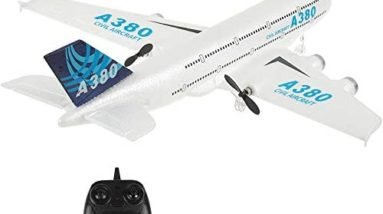 QT RC Plane-2.4Ghz 2 Channels Remote Control Airplane Ready to Fly,410mm Wingspan 6-Axis Gyro RC Airplane for Kids and Adults,Glider Aircraft Model Drone Kids…