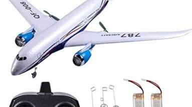 OTXKOO Remote Control Airplane, 2.4Ghz DIY 3 Channels RC Plane, Remote Control Airplane Ready to Fly, RC 787 Dreamliner for Advanced Wingspan 550mm （2 Batteries