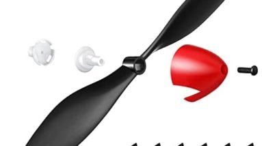 Spare RC Plane Propellers RC Airplane Carbon Fiber Nose Cone Compatible with Tr-p51 Rc Plane 4 Channel Remote Control Airplane with Propeller Savers and Adapters(6 Sets)