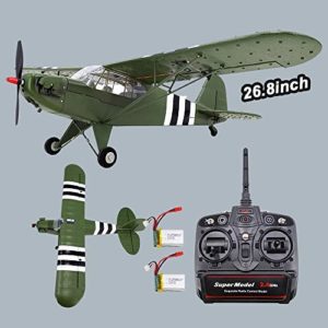 Ssccgym RTF Large 26.8-Inch Brushless RC Plane 2.4GHZ 6-AXIS Gyro Remote Control Airplane EPP Foam World War II Aircraft Model Smart-Fly with Double-Batteries