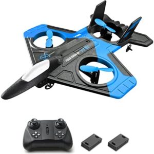 GoolRC RC Airplane with Camera 480P RC Planes Remote Control Airplanes 2.4GHz RC Plane Gliding Aircraft Flight Toys for Adults Kids Boys with Function 360° Tumbling One Key Return 2 Battery Blue