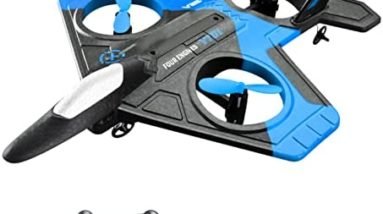 GoolRC RC Airplane with Camera 480P RC Planes Remote Control Airplanes 2.4GHz RC Plane Gliding Aircraft Flight Toys for Adults Kids Boys with Function 360° Tumbling One Key Return 2 Battery Blue