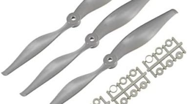 uxcell RC Propellers CW 10x6 Inch 2-Vane for Airplane Nylon Gray 3Pcs with Adapter Rings