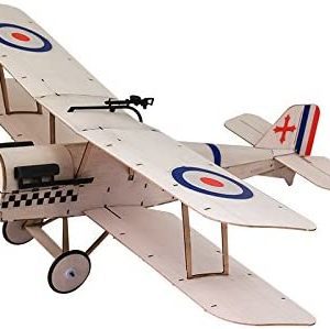 Micro Balsa Wood Model Airplane SE5A Biplane, 14.8'' Wingspan Laser Cut Unassembled Model Airplanes Kits to Build for Adults, DIY Mini RC Plane for Indoor Fly (KIT+Motor+ESC+Servos)