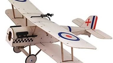 Micro Balsa Wood Model Airplane SE5A Biplane, 14.8'' Wingspan Laser Cut Unassembled Model Airplanes Kits to Build for Adults, DIY Mini RC Plane for Indoor Fly (KIT+Motor+ESC+Servos)