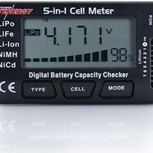 Tenergy 5-in-1 Battery Meter, Intelligent Cell Meter Digital Battery Checker Battery Balancer for LiPo / LiFePO4 / Li-ion / NiCd / NiMH Battery Packs