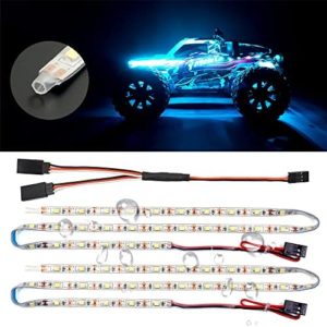 elechawk Waterproof LED Light Strips for RC Cars Trucks Airplanes Boats Drones Fixed Wing AR Wing Model Underglow Light (Ice Blue)