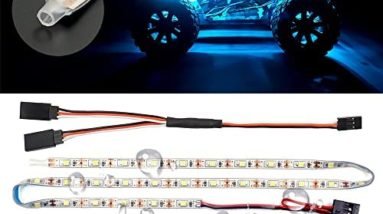 elechawk Waterproof LED Light Strips for RC Cars Trucks Airplanes Boats Drones Fixed Wing AR Wing Model Underglow Light (Ice Blue)