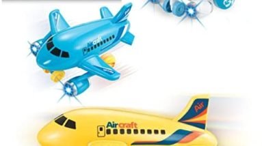 KIDSTHRILL Kids Airplane Toy for Boys & Girls. Set of Three Toy Airplanes with Flashing Lights, Music & Airplane Sound, Push and Go Toy Plane Gift Toys for Toddler Boys for Ages 2-12