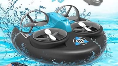 Boys Toys Ages 6-8 10-12, 3 in 1 RC Boat for Boys, Pool Toys for Kids 8-12, Mini Car Drone Remote Control Helicopter Plane, Outdoor Remote Control Toys Boys Gifts, Sea Land Air Toys