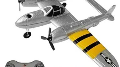 DAILIOT RC Plane 2 Channel Remote Control Airplane Ready to Fly RC Planes for Beginner, Advanced RC Foam Airplane for Kids Boys Beginner, Easy & Fun to Fly P38 Lightning Fighter with 2 Batteries