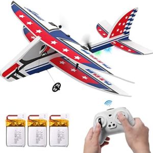 JoyStone Beginners RC Plane 2.4GHz 2 Channel Remote Control Airplane with 3 Batteries (24 Mins), Easy to Fly for Advanced Kids, Adults