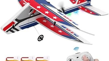 JoyStone Beginners RC Plane 2.4GHz 2 Channel Remote Control Airplane with 3 Batteries (24 Mins), Easy to Fly for Advanced Kids, Adults