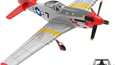 IYASFPFP Remote Control Aircraft 4-CH RC Plane Ready to Fly P51 Mustang Radio Controlled Plane for Beginners with Xpilot Stabilization System, One Key Aerobatic