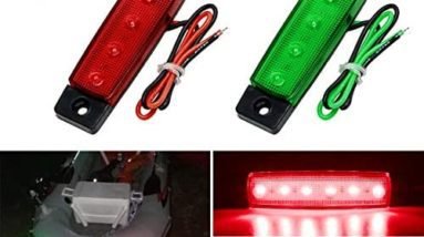 Shangyuan Boat Navigation Lights, Stern Lights for Boats, Marine Led Strip Lights for Boat Lights Bow and Stern, Navigation Lights for Boats Led, Kayak Lights, DC 12V 2PCS (Red and Green)