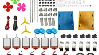DC Motors Kit for Kids, 6 Set 159pcs Mini Electric Hobby Motor Strong Magnetic with Plastic Gears, Shaft Propeller, Plastic Wheels for DIY STEM Engineering Toy Science Project