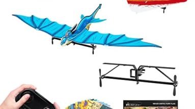 Remote Control Paper Airplane, 2.4GHz RC Plane Easy to Fly, Detachable Motor RC Airplane Kit with 2 DIY Planes & 10 Paper Planes, RC Glider Aircraft Toy Gift for Hobbyist Adults Kids, with 2 Batteries