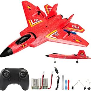 RC Plane, F22 RC Airplane Fighter Ready to Fly, 2.4Ghz 2 Channel Remote Control Plane, RC Airplanes Toy for Boys Girls Kids Beginners