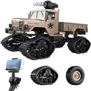 REMOKING RC Hobby Toys Military Truck Off-Road Sport Cars 4WD 2.4Ghz All Terrain Vehicle with Wi-Fi HD Camera Gifts for Kids and Adults