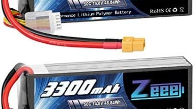 Zeee 14.8V 4S Lipo Battery 50C 3300mAh Soft Case Battery with XT60 Plug for RC Airplane Helicopter RC Boat UAV Drone FPV RC Car Truck Boat(2 Packs)