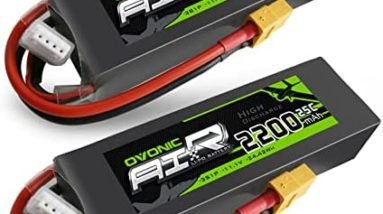 OVONIC 3S Lipo Battery 25C 2200mAh 11.1V Lipo Battery with XT60 Connector for RC Airplane Helicopter Quadcopter RC Car Truck Boat(2 Packs)