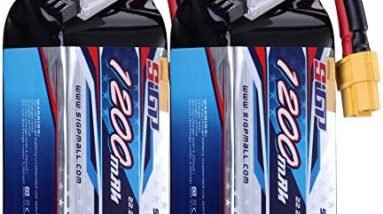 SIGP 1200mAh 6S Lipo Battery 22.2V 120C Soft Pack with XT60 Connector for RC FPV Quadcopter Airplane Helicopter Airplane Racing Model 2 Packs