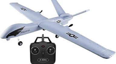 YCQNGO RC Plane Remote Control Airplane - 2.4Ghz 3 Channels DIY RC Predator Aircraft with 3-Axis Gyro for Beginner RC Plane with 2 Batteries, Wingspan 660mm