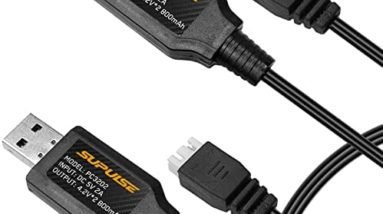 SUPULSE 2S USB Charger Cable with XH-3P Connector Plug 2S 7.4V Lipo Battery USB Charger Cable for Volantexrc 785-1, 785-2, 785-5 RC Truck 7.4V 2S Lipo Battery and 765-2, 768-1 RC Plane (2pcs)