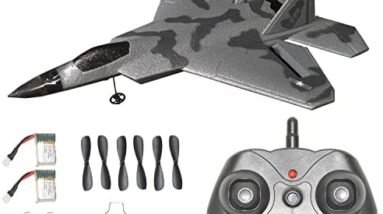 OTXKOO RC Plane Remote Comtrol Airplane RTF RC Plane, 2CH Remote Control Airplane F22 Jet Indoor Outdoor 2.4GHz Radio Control Aircraft for Kids Boys Beginner