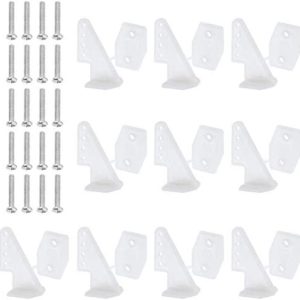 Hobbypark Nylon Control Horns W13×L18×H25mm T-Style with 4 Adjustment Positions and Screws for RC Plane Scale Models Accessories (Set of 10) (with Screws M2x14mm)
